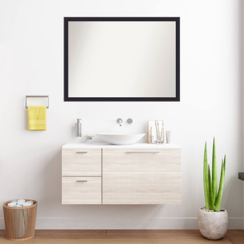 Havana Black Bronze Non-Beveled Framed Bathroom Vanity Wall Mirror - Havana Black Bronze