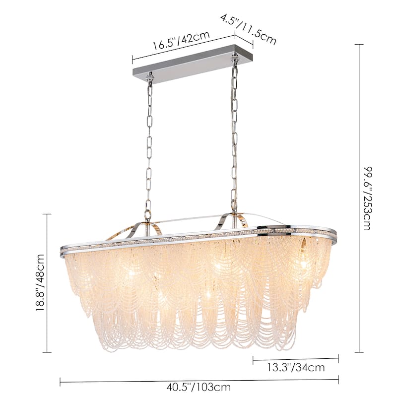 8/10-Light 3-Tiered Modern Glam Crystal Chandelier for Dining Room