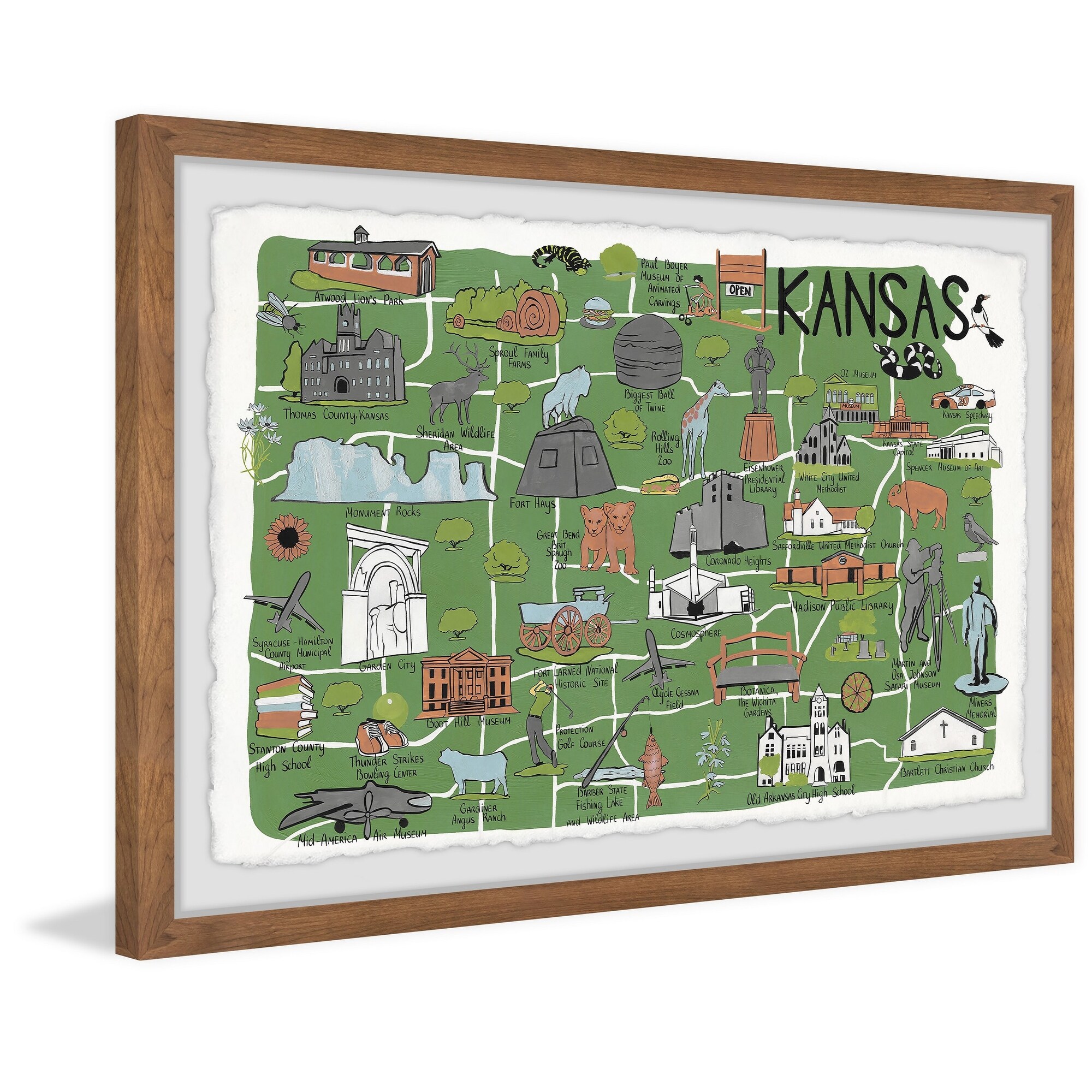 Kansas tourist attractions map - Touristvisitorguides.com
