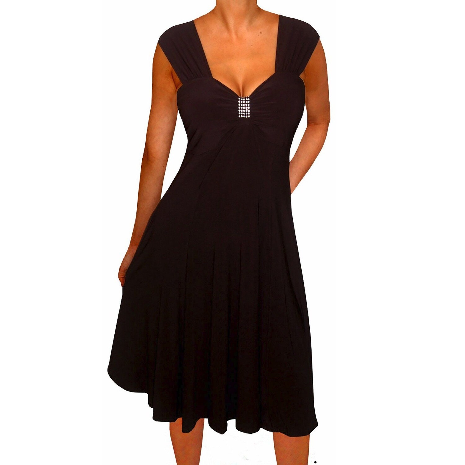 Shop Funfash Plus Size Women Empire Waist A Line Black Dress Made