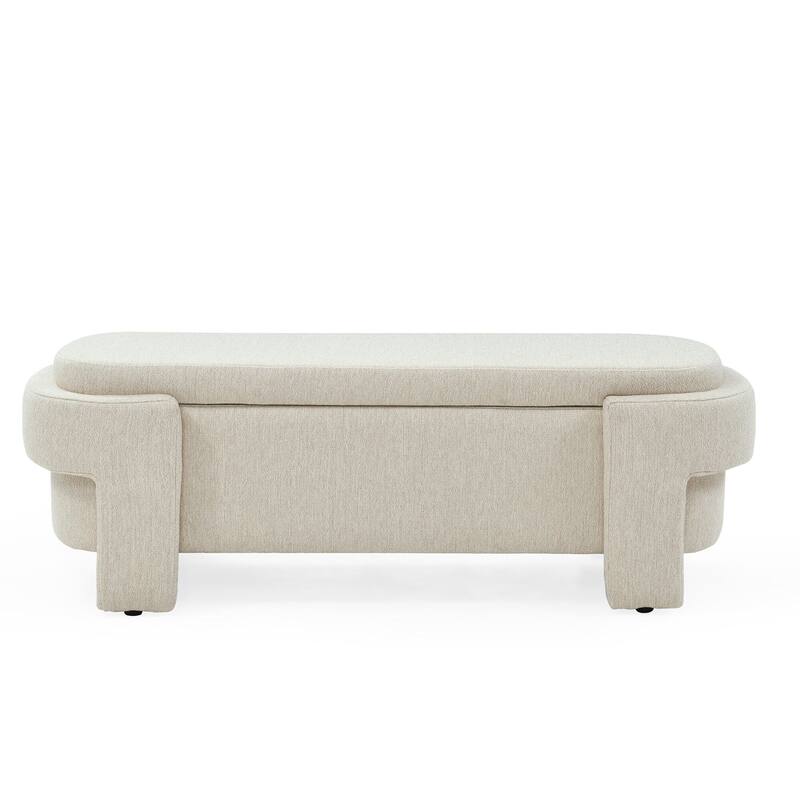 Fabric Upholstered Bench with Large Storage Space for the Living Room, Entryway and Bedroom