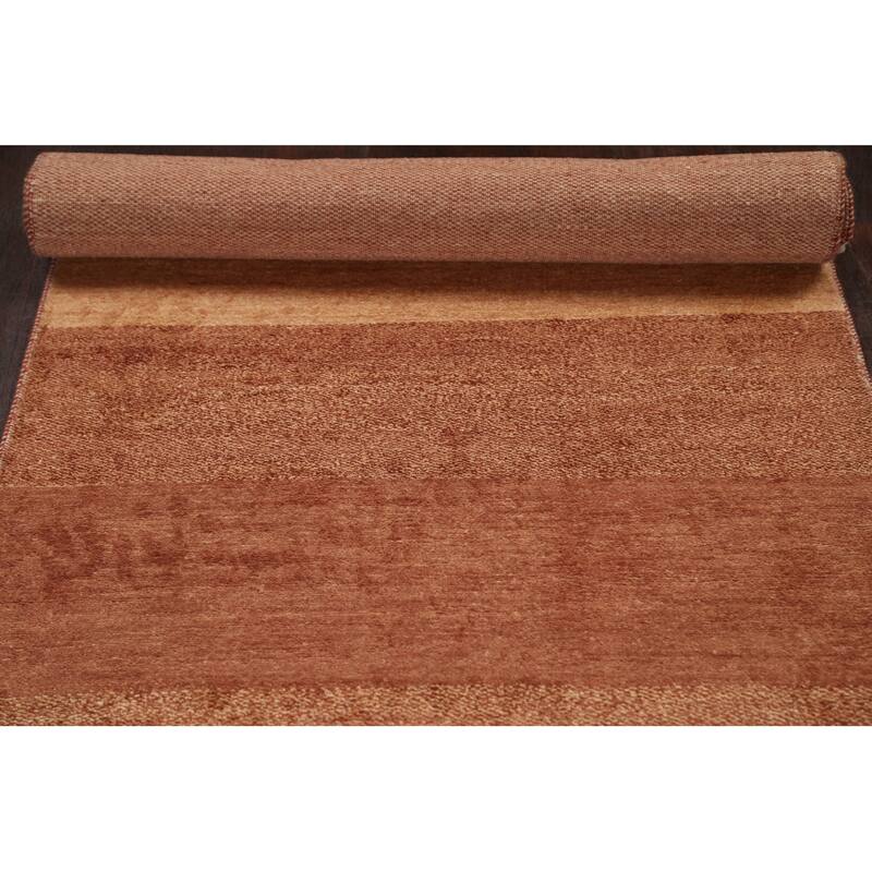 Modern Gabbeh Kashkoli Oriental Long Runner Rug Wool Hand-knotted - 3'1" x 16'7"