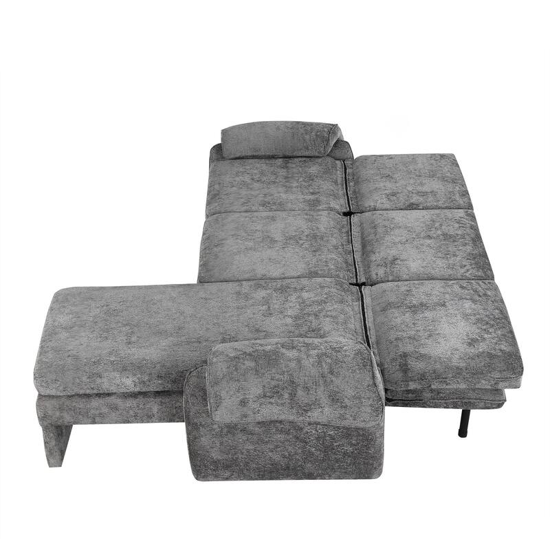 Convertible Recliner Futon Sofa with Adjustable Backrest