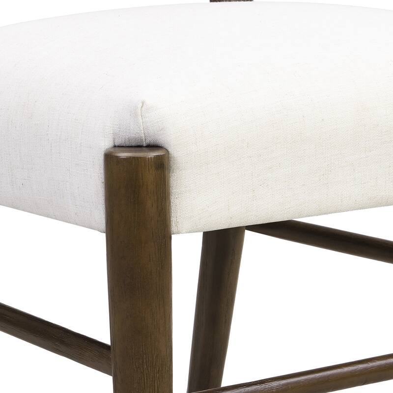 Fescue Fabric and Rubberwood Upholstered Dining Chairs (Set of 2) by Christopher Knight Home