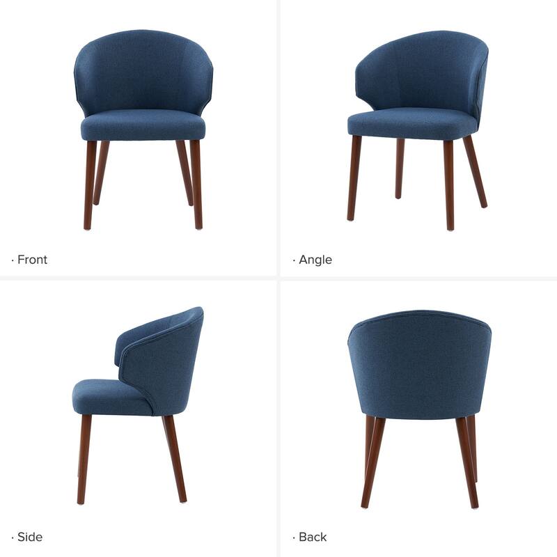 Nina Dining Chair with Wing Back Solid Wood Legs Set of 6 by HULALA HOME