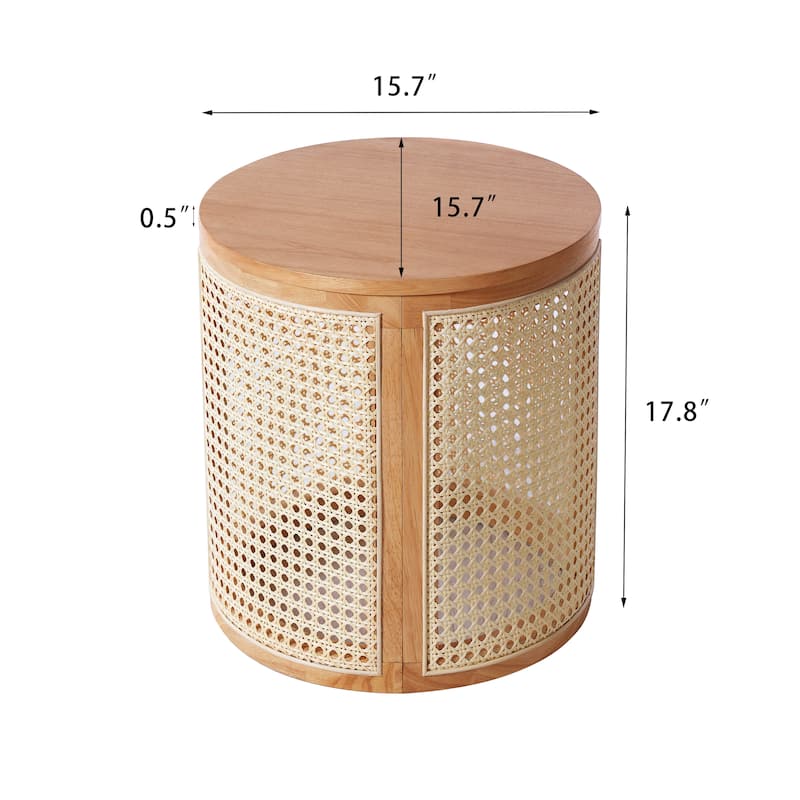 Rustic Style Solid Wood Side Table