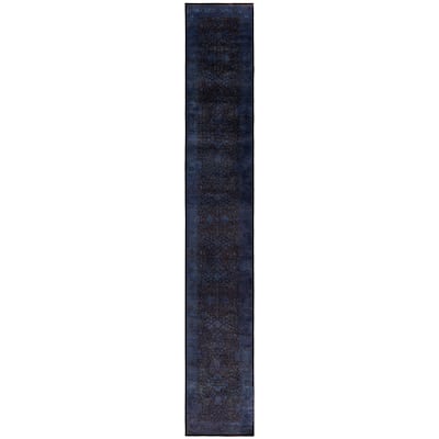 Overdyed One-of-a-Kind Hand-Knotted Runner Rug - Purple - 2' 7" x 16' 6"