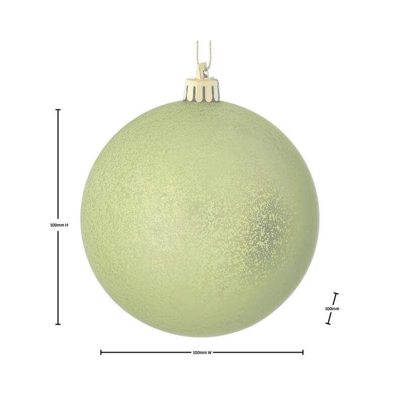 100mm Shatterproof Plastic Matt Mercury Ball Ornament Set of 2