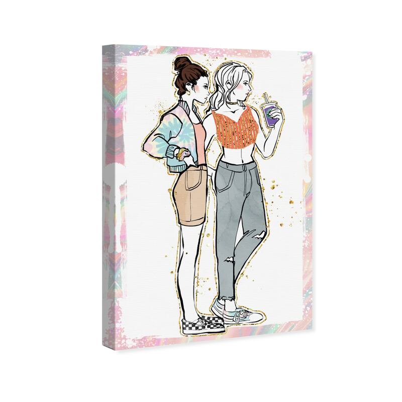 Wynwood Studio Canvas Fashion and Glam Trendy Tie Dye Gals White and Glam Wall Art Canvas Print