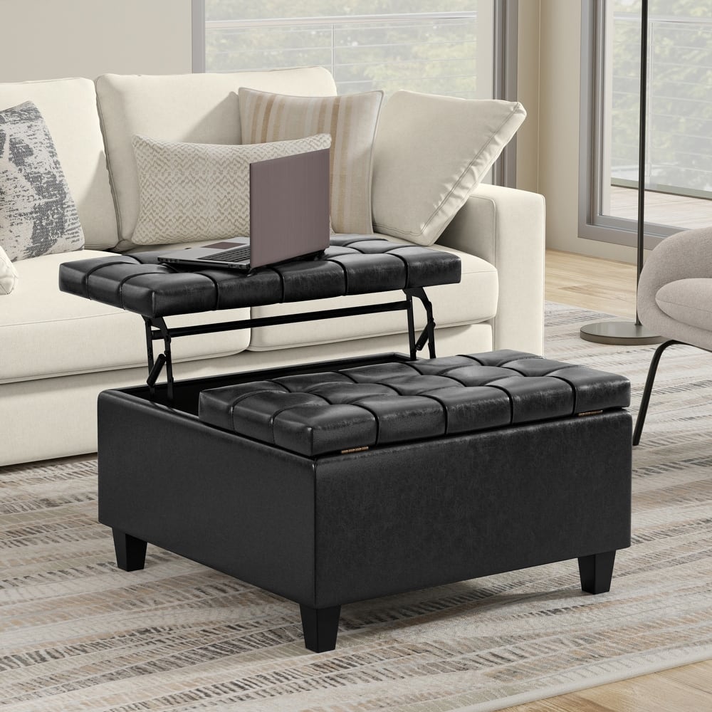 WYNDENHALL Elliot 30 inch Wide Transitional Square Table Ottoman