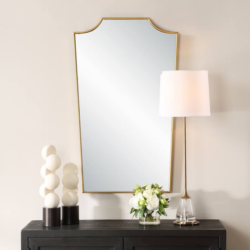 Feminine Silhouette Rectangular Framed Wall Mirror - 40" - Antique Gold Leaf Finish