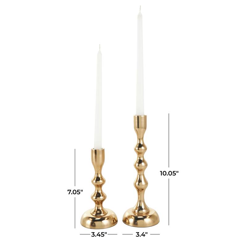Gold or Silver Aluminum Candle Holder (Set of 2)