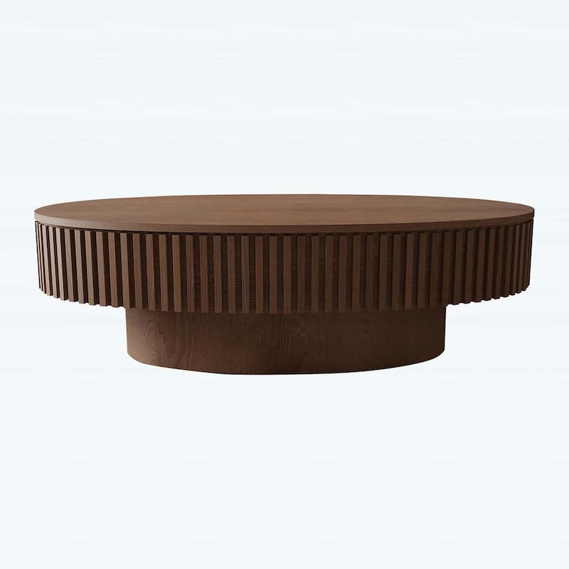 47 Inch Oval Coffee Table with Storage