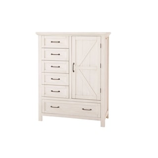 Westfield 44" Wide Traditional Chifforobe, Brushed White