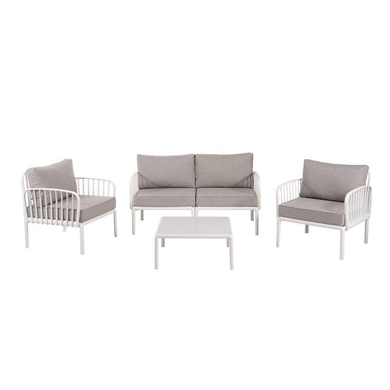 Patio Conversation Sets 5pc Sectional Furniture Set Modular Couch Set