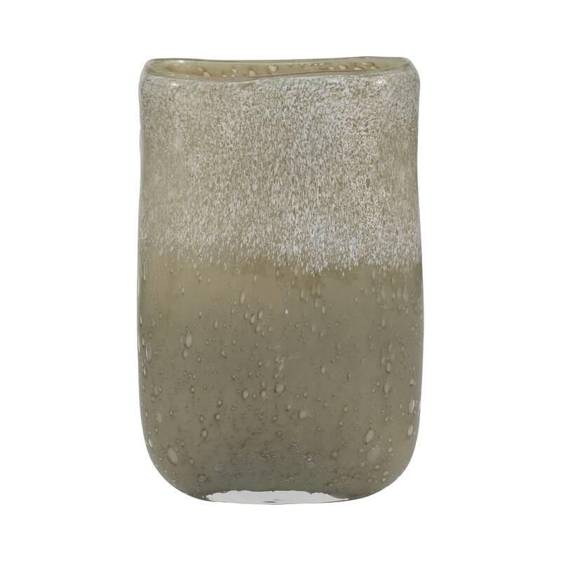 Sagebrook Home Mia Medium 10-inch Green Glass Vase Elegant Glass Decor for Contemporary Homes