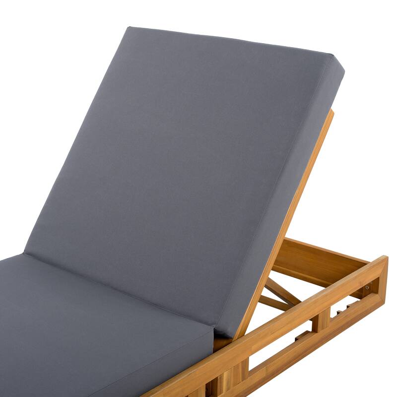 Outdoor Patio Chaise Lounge Chairs Adjustable Backrest Lounge Chairs with Water-repellent Cushions for Poolside Balcony Garden