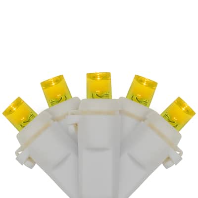 LED Wide Angle Christmas Lights - 33' White Wire - Yellow - 100 ct