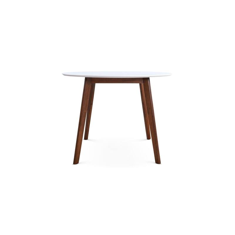 GDFStudio - Carlton Modern 39.4" Oval Dining Table with Solid Rubberwood Legs