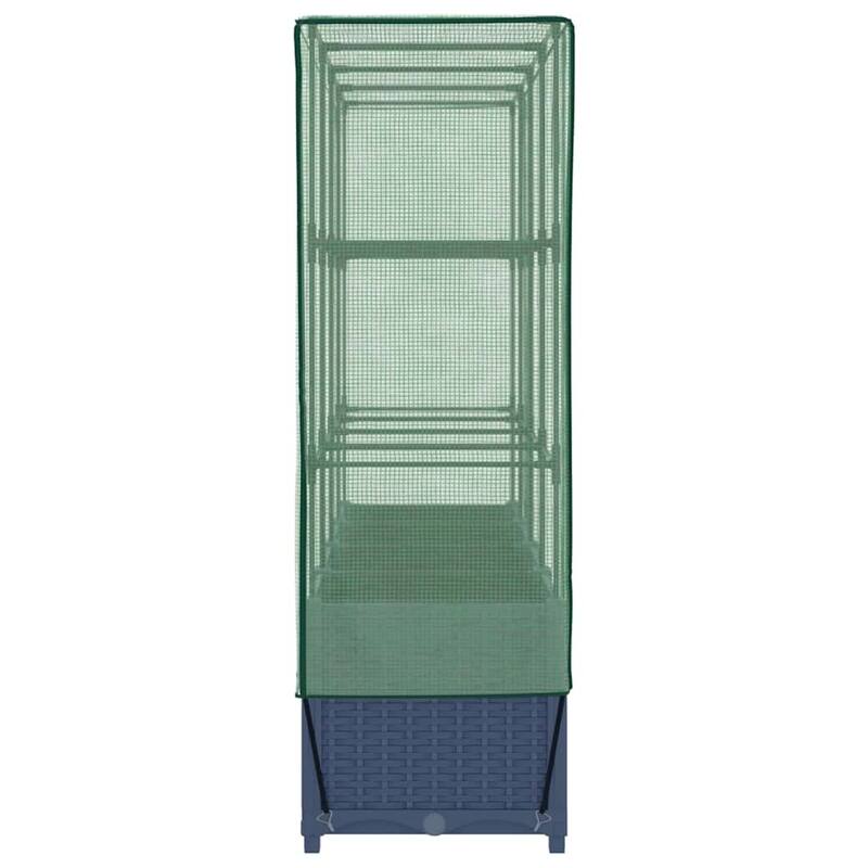 vidaXL Raised Bed Blue grey Polypropylene 63 in x 15.7 in x 54.3 in - 15.7 x 63 x 54.3