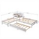 preview thumbnail 23 of 25, Full Size L-shaped Platform Beds with Drawers Linked with Built-in Rectangle Table and Twin Size Trundle.
