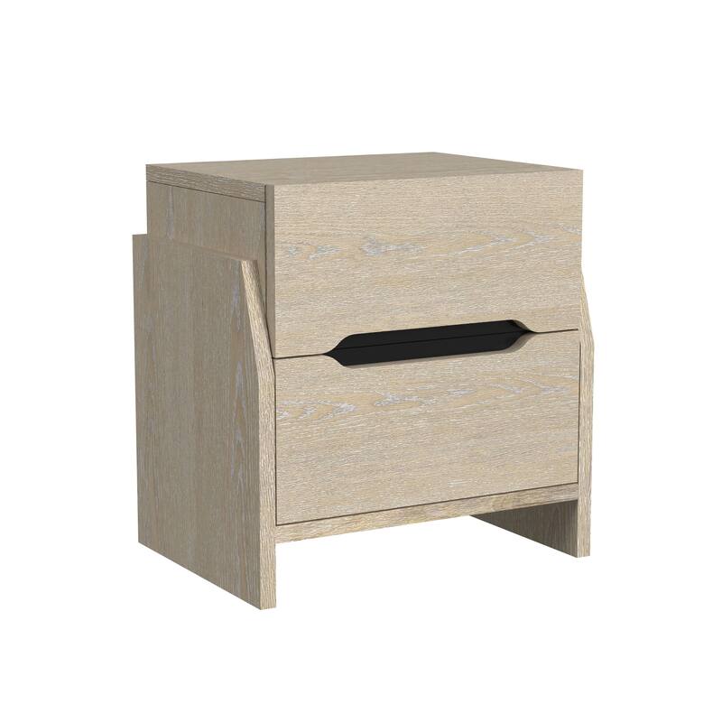 Darby 2- Drawer Solid Wood Nightstand with Power - Desert Finish