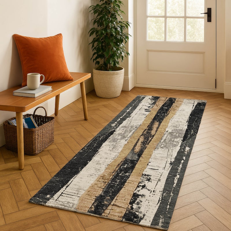 Premium Washable Super Soft Casual Contemporary Mayfield Rug - Taupe - 2'3" x 7'6"