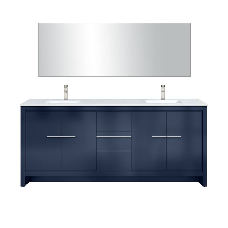 Lafarre Bath Vanity Quartz Top, Sink, Mirror & Brushed Nickel Faucet