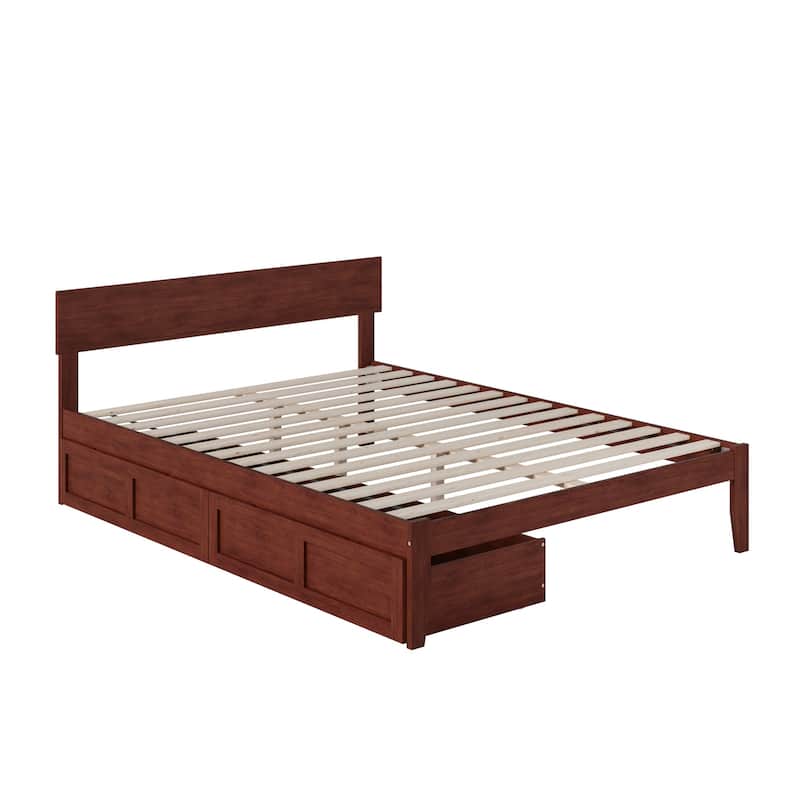 Boston Modern Contemporary Bed with 2 Extra Long Drawers