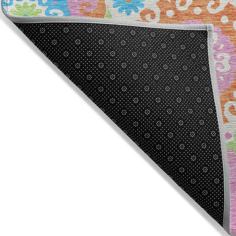 HomeRoots Floral Medallion Transitional Rectangle Outdoor Rug