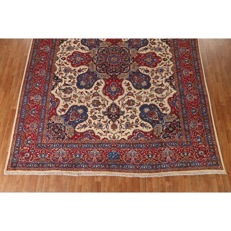 Vintage Floral Traditional Kashmar Persian Wool Area Rug Handknotted