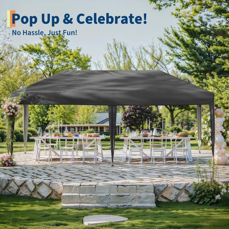 Instant Pop-Up Canopy Tent, No Sidewalls, for Beach, Party