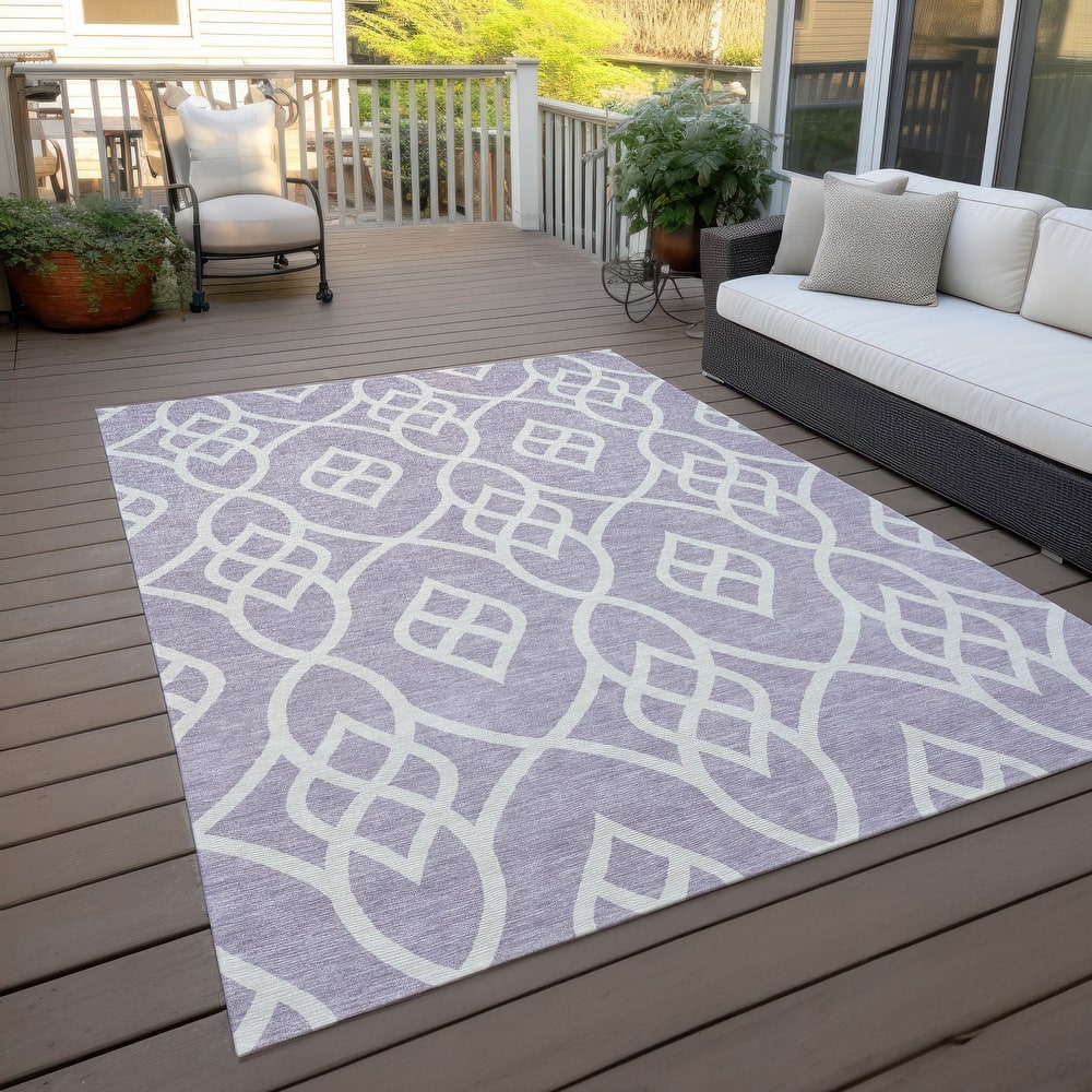 Machine Washable Indoor/ Outdoor Chantille Modern Trellis Rug