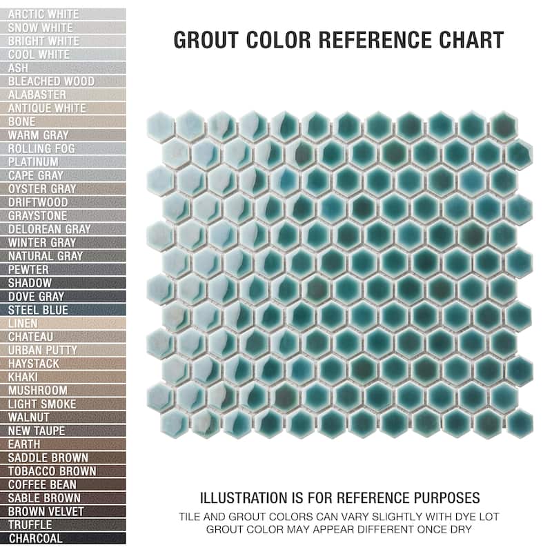 Merola Tile Hudson 1" Hex Emerald 11-7/8" x 13-1/4" Porcelain Mosaic Floor and Wall Tile