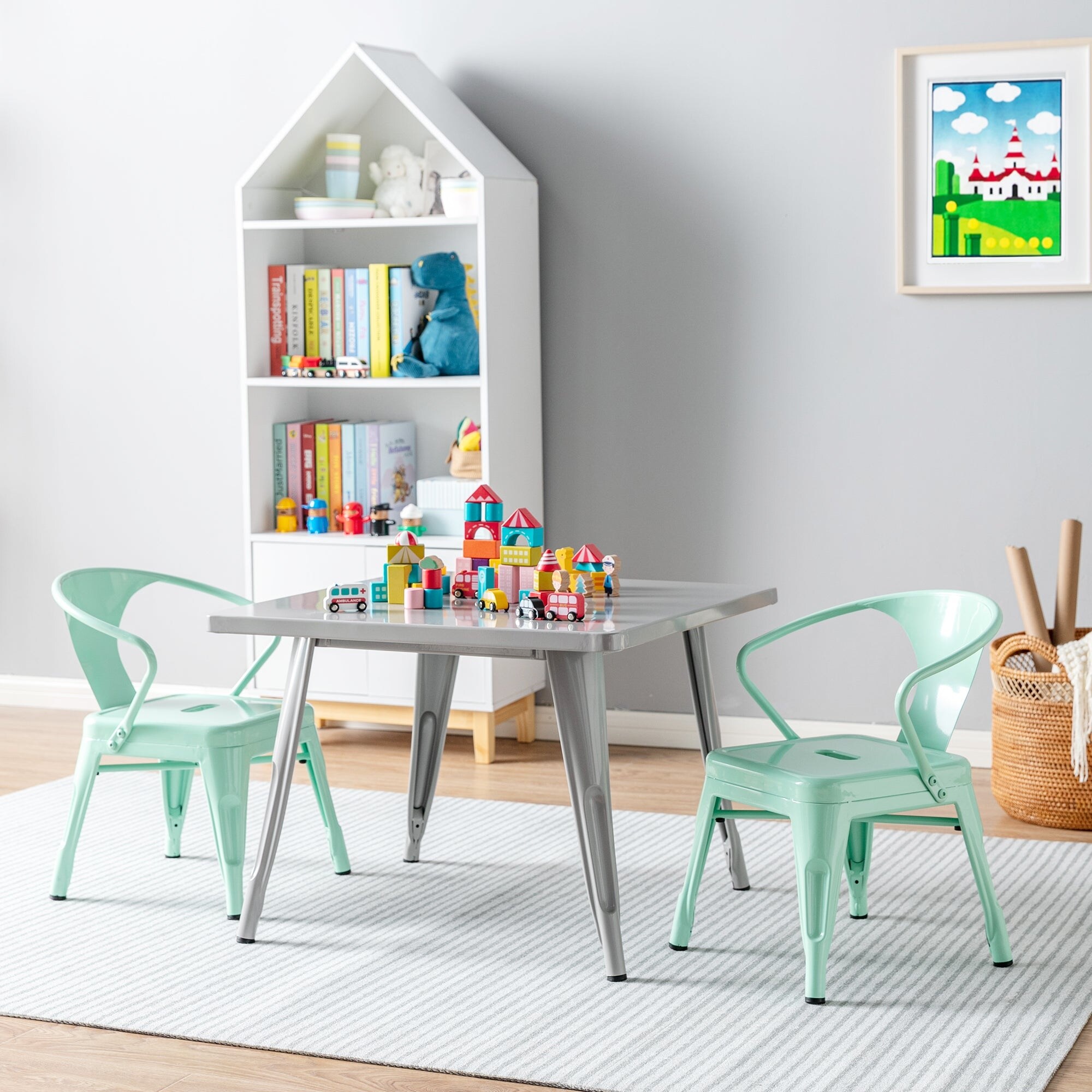 Kids industrial table and chairs online