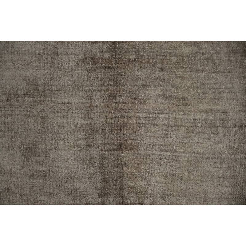 Hand Knotted Oriental Silk Carpet Tribal Contemporary Greys & Charcoal Gabbeh Area Rug - 12' 11'' X 9' 5''