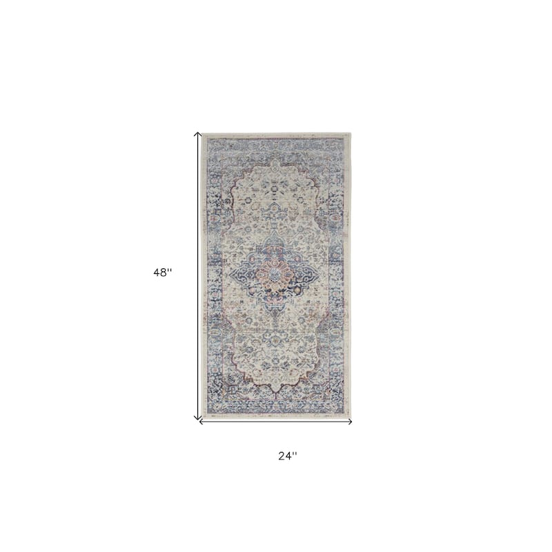 HomeRootsFloral Transitional Rectangle Area Rug - 48' X '24' X '0.5
