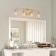 preview thumbnail 3 of 12, Mid-century Modern 4-Light Bathroom Vanity Lights Transitional Wall Sconces with Seeded Glass