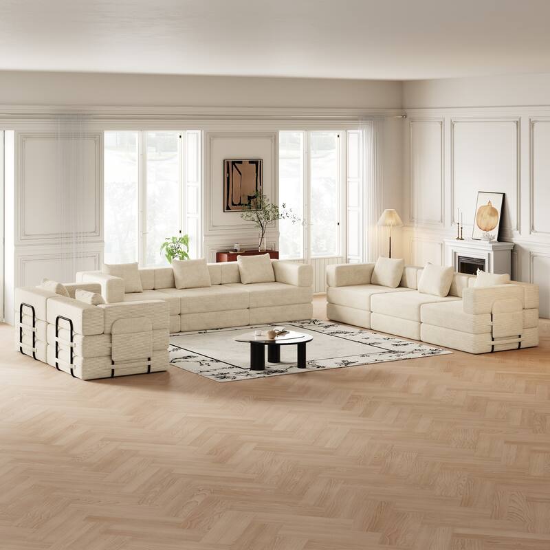 Oversized Corduroy Modular Splicing Sectional Sofa, Freely Combined