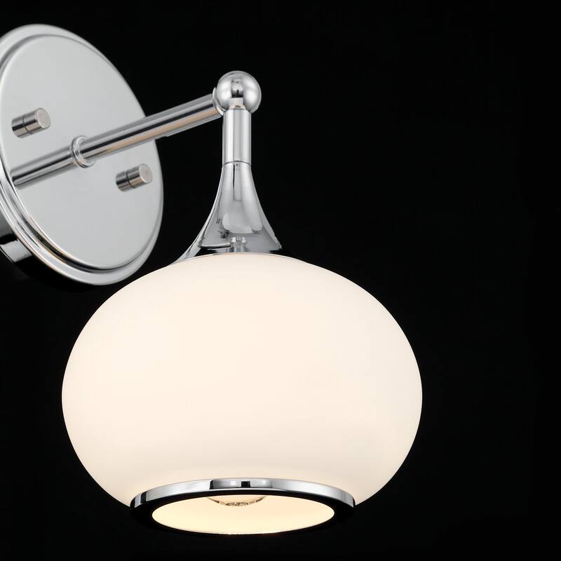 Acroma 1 Light Polished Chrome Finish Modern Globe Vanity Light