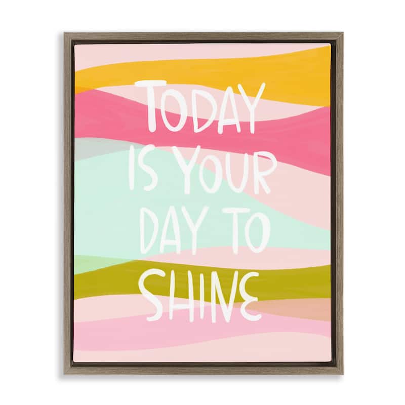 Stupell Pastel Day To Shine Framed Floater Canvas Wall Art Design By Mandy Ford Art + Illustration - 25 x 31 - Brown