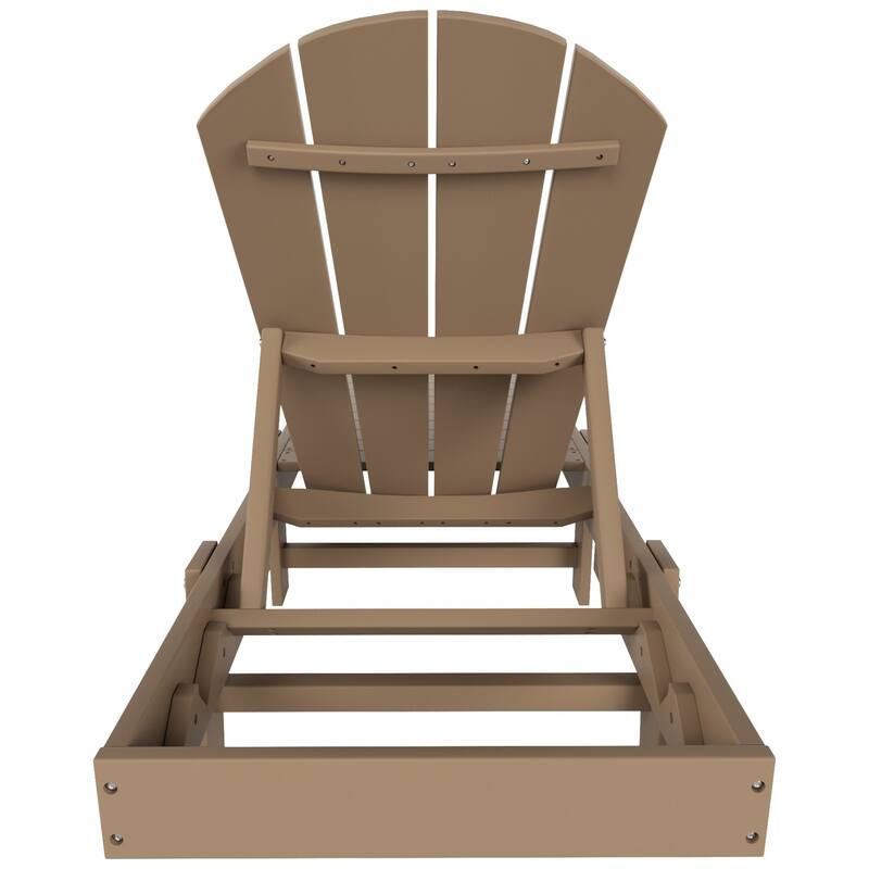 Polytrends Laguna Hdpe All Weather Outdoor Patio Pool Reclining Armless Chaise Lounge With Wheels