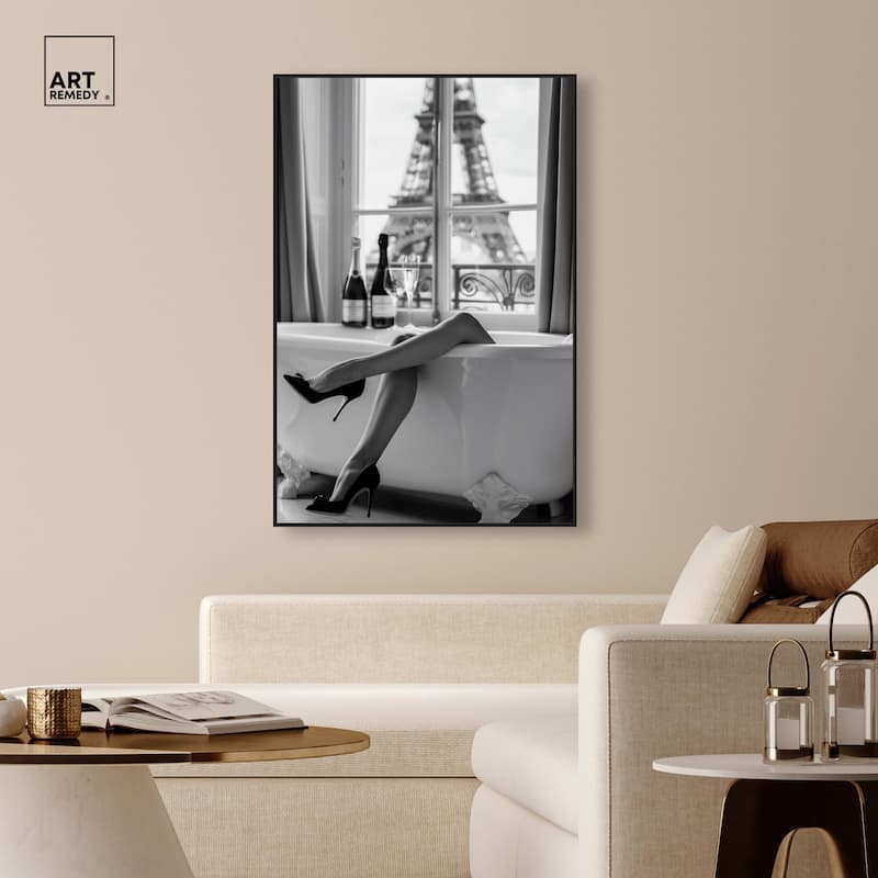 Bathtub Sit Back Glam Canvas by Art Remedy
