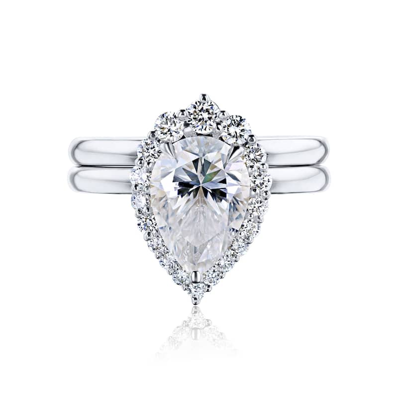 Annello by Kobelli 14k Gold Forever One Phoebe Bridal Set (DEF/VS, DEF/VS) - White - 8.5