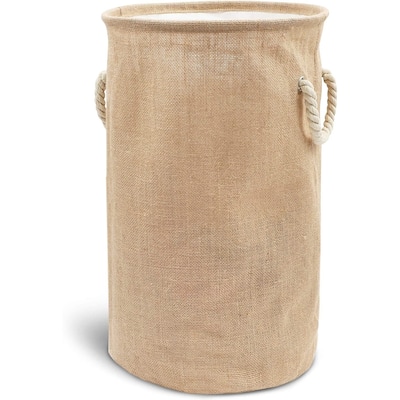 Collapsible Laundry Basket Large with Drawstring Top Closure (13.4 x 22 in)