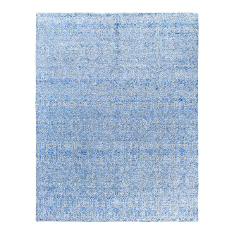 Ikat One-of-a-Kind Hand-Knotted Area Rug, Blue - 8' 0" x 10' 1"
