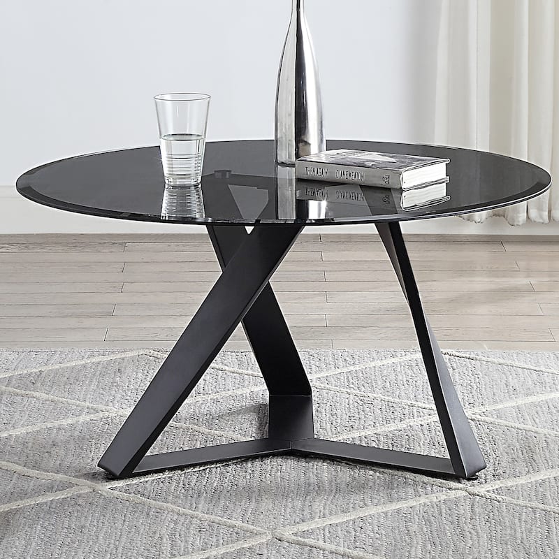 Scort Contemporary Grey 36-inch Glass Top Coffee Table by Furniture of America