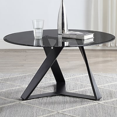 Scort Contemporary Grey 36-inch Glass Top Coffee Table by Furniture of America