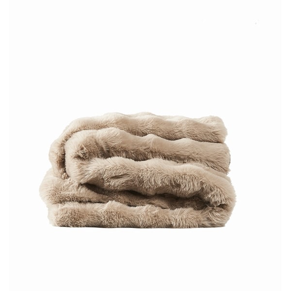 Frye Bubble Rabbit Faux 50x70 Throw - Tan