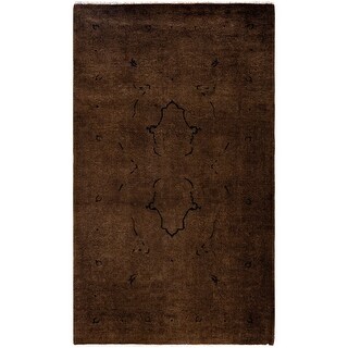 Overdyed One-of-a-Kind Hand-Knotted Area Rug - Brown - 3' 1